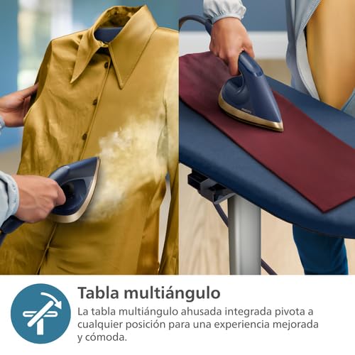 Philips Serie 8500 Solución Planchado Todo en Uno-Tabla multiángulo, Tecnología antiquemaduras y doble calentamiento, Base desmontable, Elimina el 99,9% de bacterias y ácaros del polvo* (AIS8530/20)