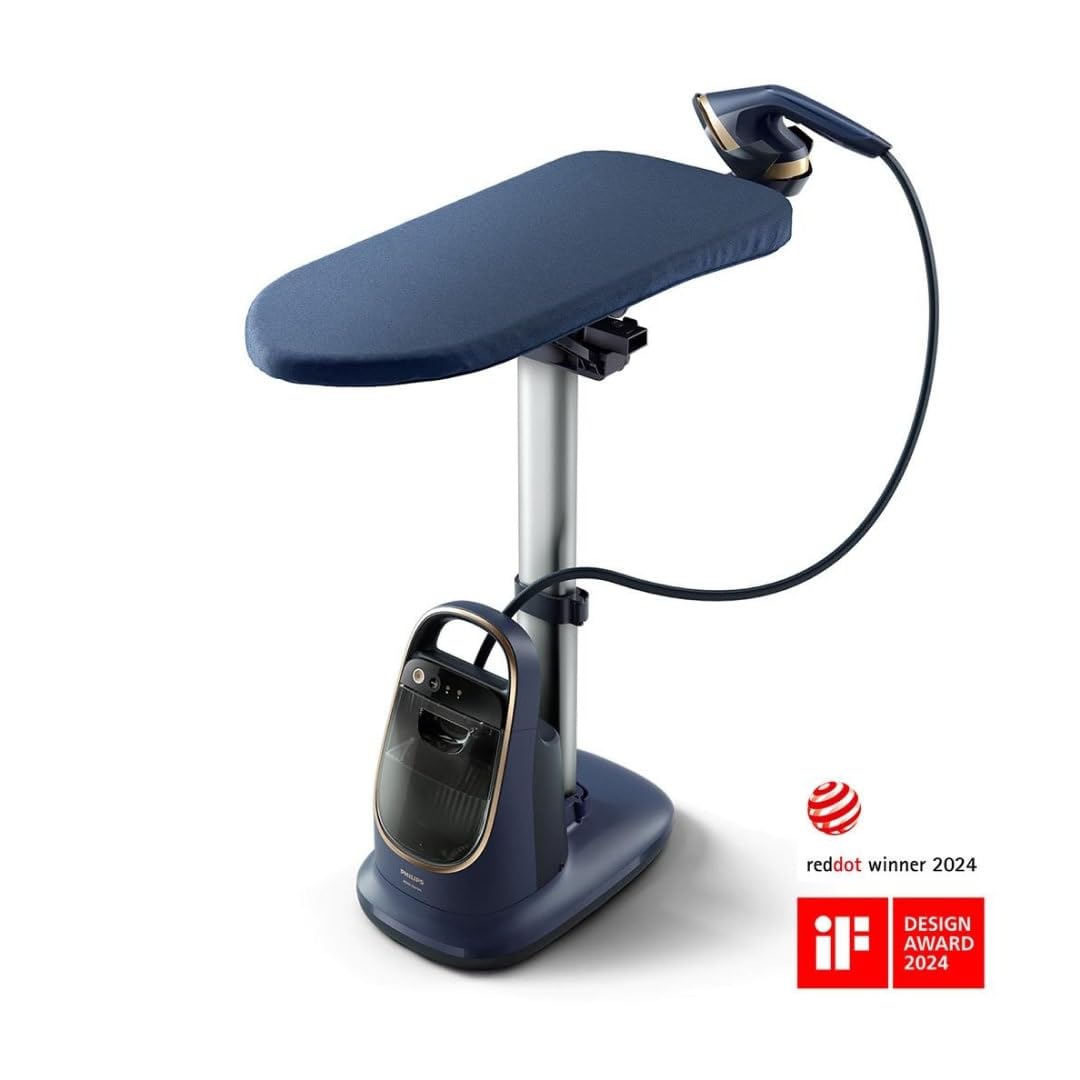 Philips Serie 8500 Solución Planchado Todo en Uno-Tabla multiángulo, Tecnología antiquemaduras y doble calentamiento, Base desmontable, Elimina el 99,9% de bacterias y ácaros del polvo* (AIS8530/20)