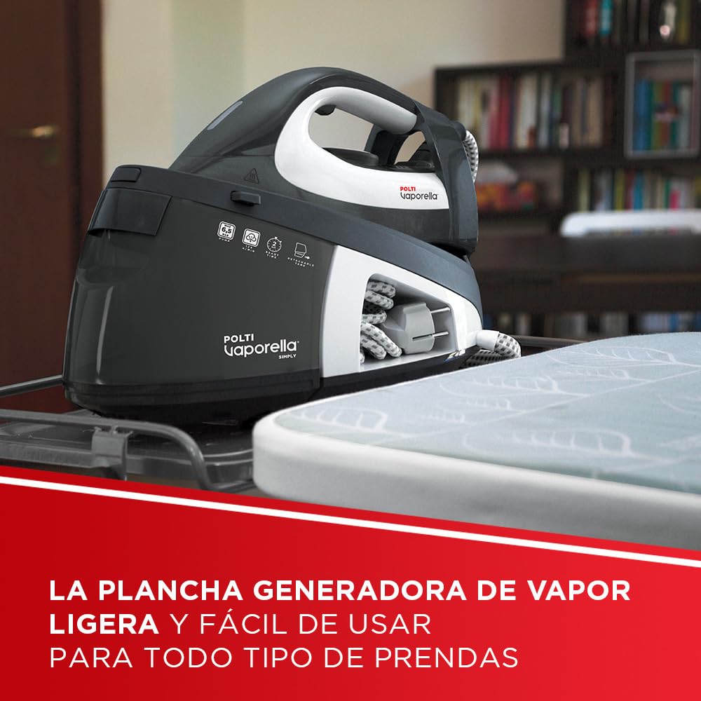Polti Vaporella Simply VS10.12 | Plancha Vapor, 6.5 bares, 1.5L, Función ECO