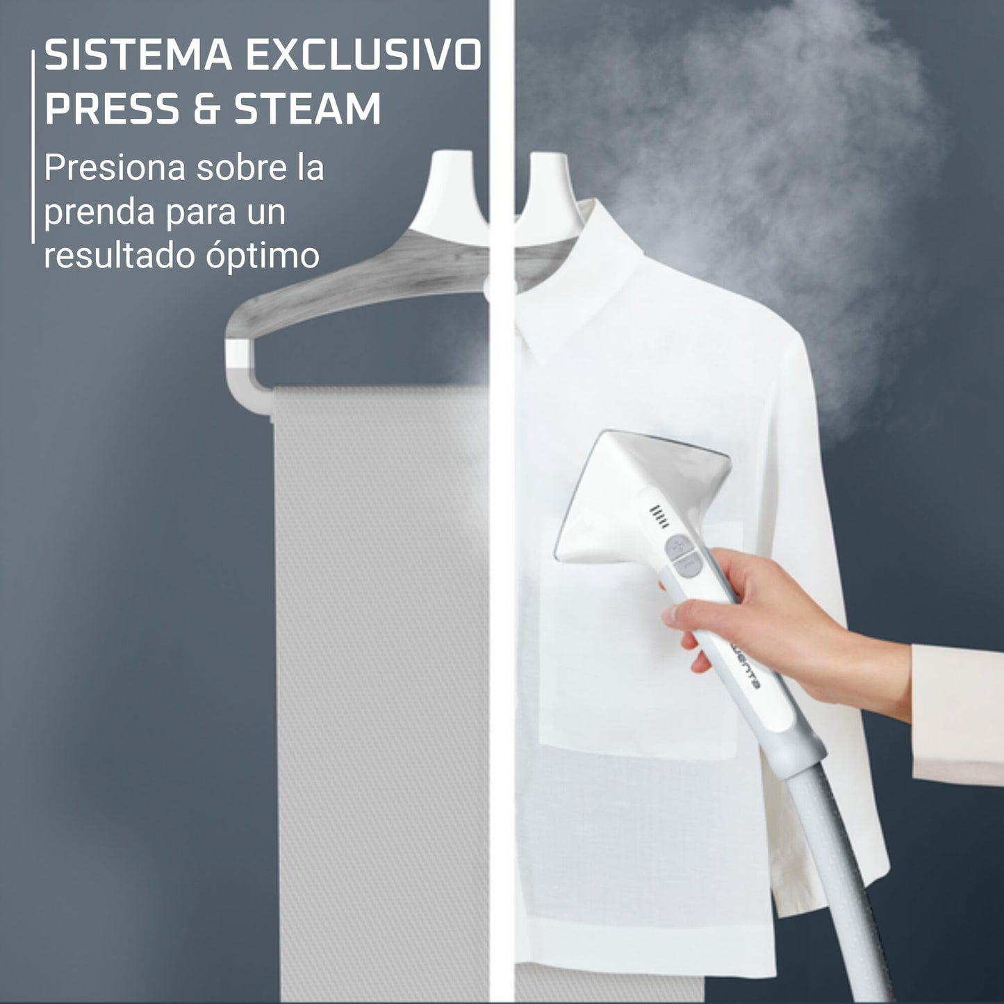 Rowenta Pro Style Care Cepillo Vapor IS8470 | Planchado vertical, 42g/min, Cabezal XL
