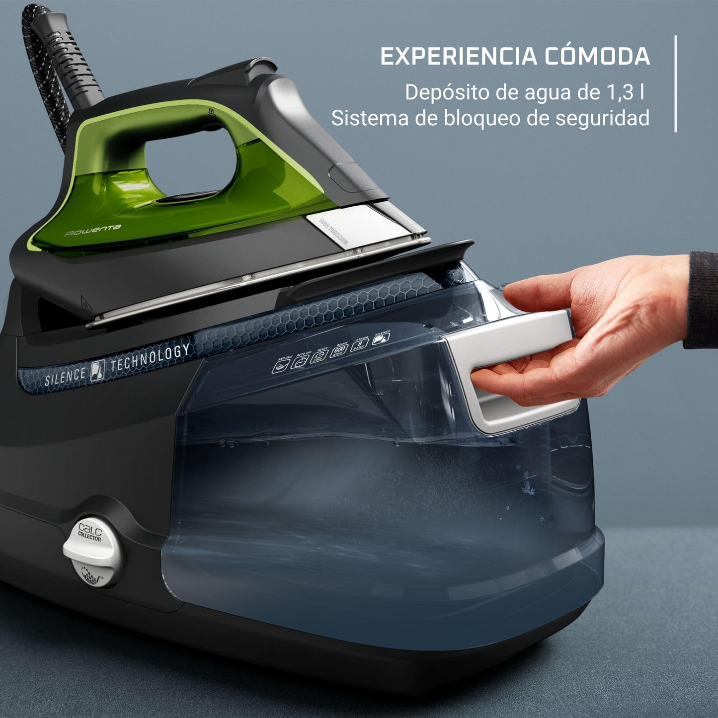 Rowenta Silence Pro Centro Planchado DG9248 | 8 bares, 600g/min vapor, Autonomía ilimitada
