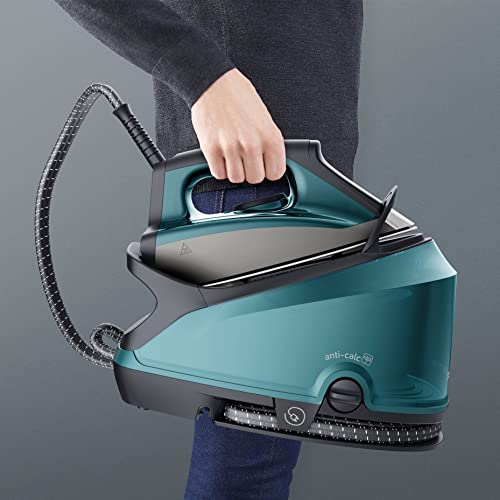 Rowenta Compact Steam Pro DG7623 | 6.3 bares, 325g/min, Suela antiarañazos, Azul/Negro