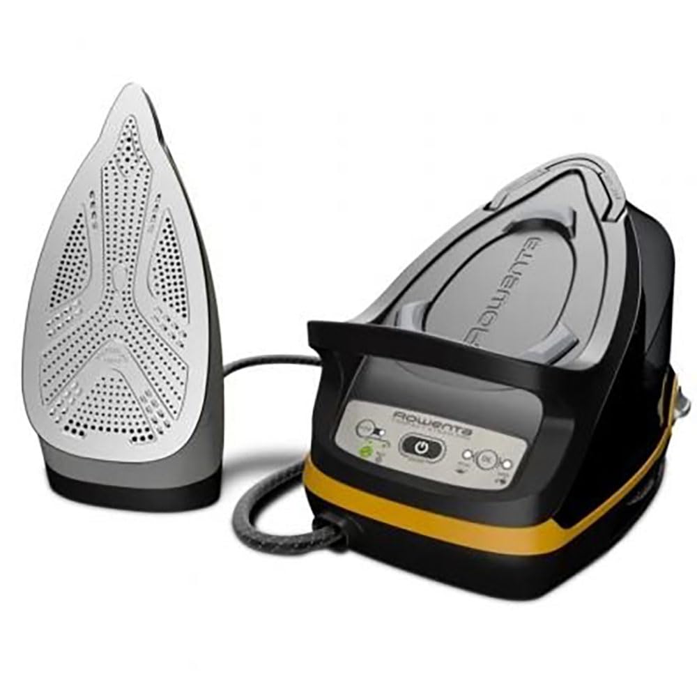 Rowenta Compact Steam Pro DG7644 | Plancha de Vapor, 1100ml, Negro y Amarillo