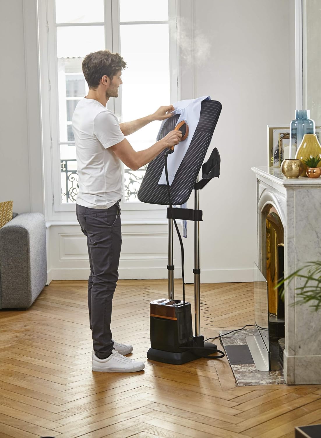 Rowenta IXEO Power Cepillo Vapor QR2020 | 5.8 bares, 1.1L, Desinfecta, Tabla vertical