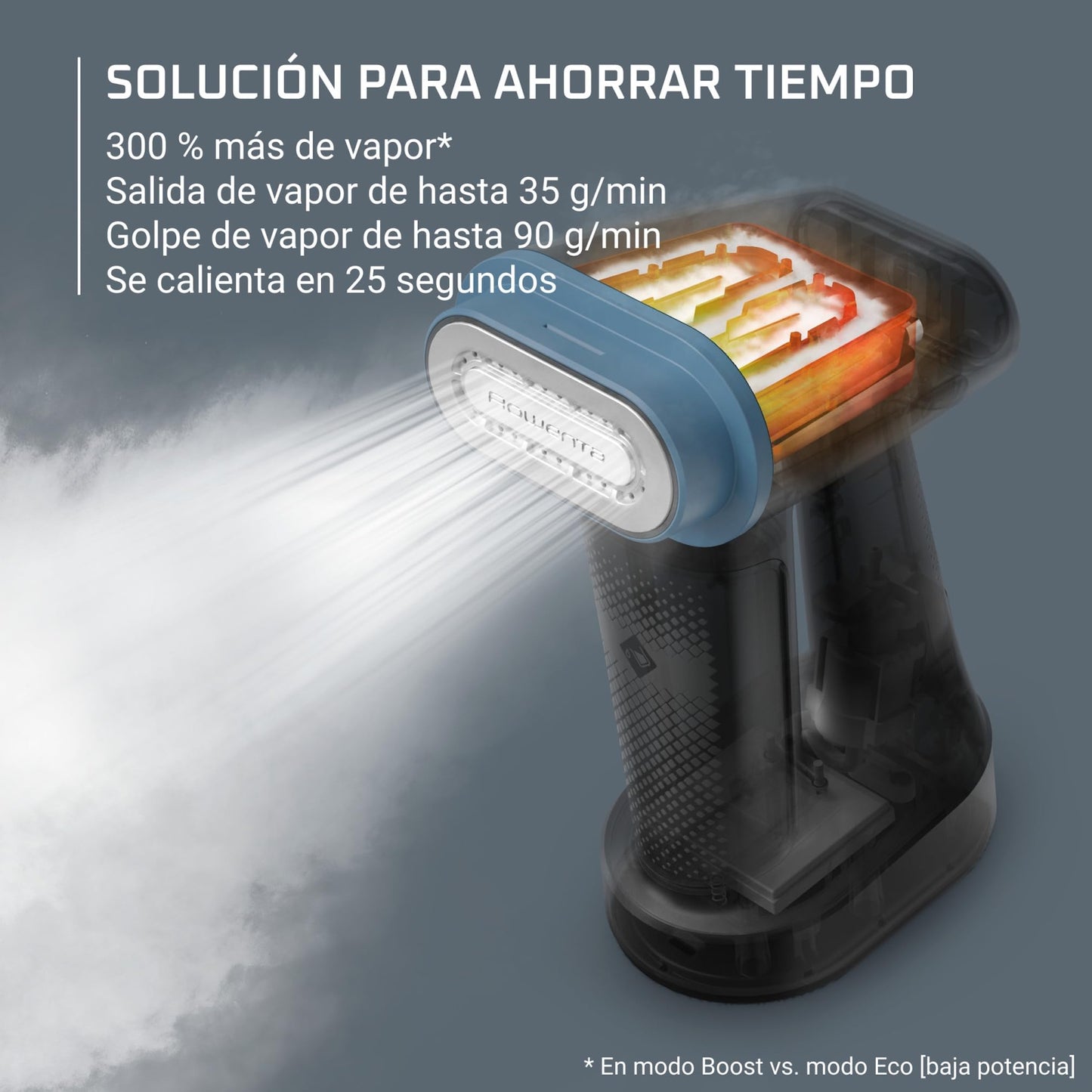 Rowenta Pure Force Cepillo Vapor DR8755 | 3 en 1, 1800W, Reversible, Elimina pelusas