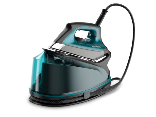 Rowenta Compact Steam Pro DG7623 | 6.3 bares, 325g/min, Suela antiarañazos, Azul/Negro